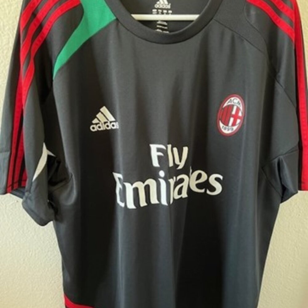 Adidas Black and Red Soccer Jersey
